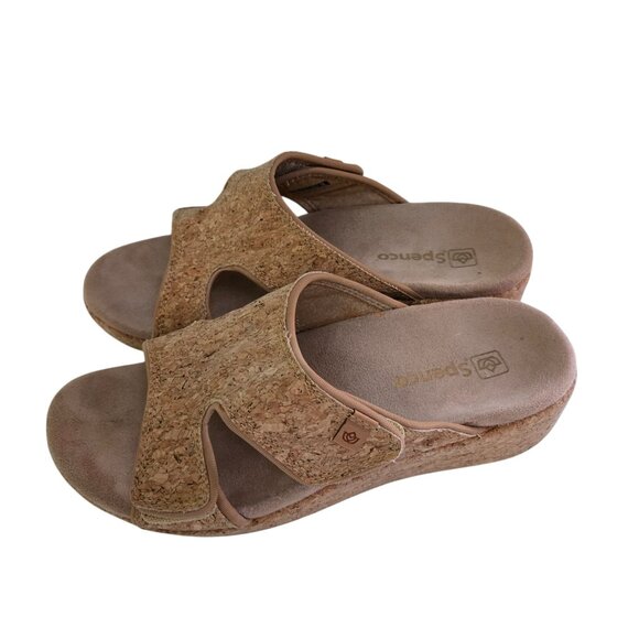 Spenco Karla Adjustable Wedge Sandal Cork Size 7B - Picture 3 of 9